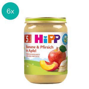 6x HiPP Banana & Peach in Apple