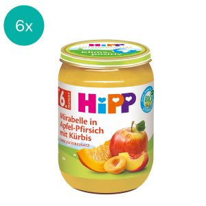 6x HiPP Mirabelle in Apple-Peach with Pumpkin