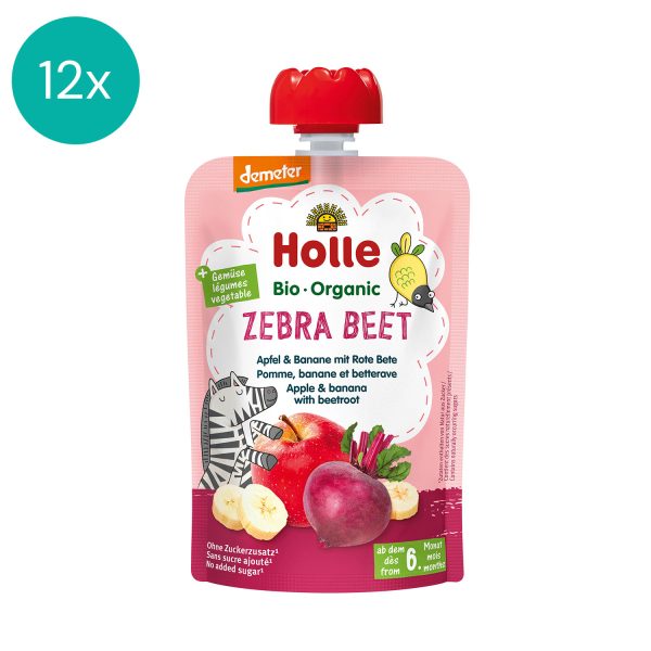 12x Holle Organic fruit puree Zebra Beet